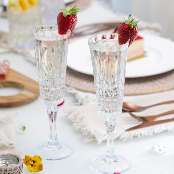 BELLAFORTE Shatterproof Tritan Plastic Champagne Flute Clear, 6oz, Set of 4 - Picture 2 of 7